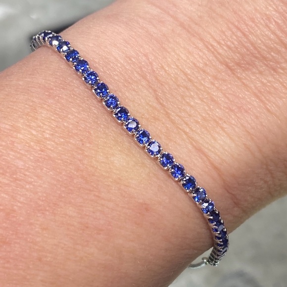 AZL Diamond Sapphire Ruby Bolo Tennis Bracelet Bundle ~ Set of 3 Bracelets - Picture 4 of 16